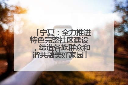 宁夏：全力推进特色完整社区建设，缔造各族群众和谐共融美好家园