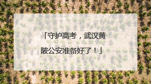 守护高考，武汉黄陂公安准备好了！