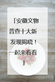 安徽文物普查十大新发现揭晓！一起来看看