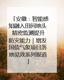 安徽：智能感知融入田间地头 精密监测提升防灾能力｜增发国债气象项目落地见效系列报道