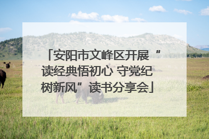 安阳市文峰区开展“读经典悟初心 守党纪树新风”读书分享会