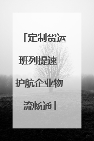 定制货运班列提速 护航企业物流畅通