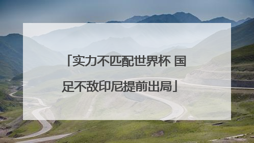 实力不匹配世界杯 国足不敌印尼提前出局