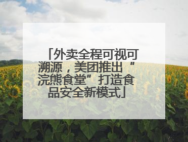 外卖全程可视可溯源，美团推出“浣熊食堂”打造食品安全新模式