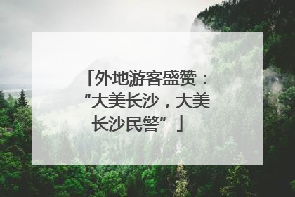 外地游客盛赞：“大美长沙，大美长沙民警”