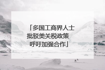 多国工商界人士批驳美关税政策 呼吁加强合作
