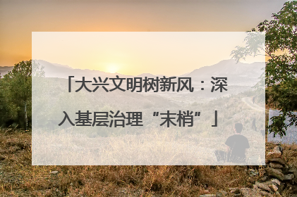 大兴文明树新风：深入基层治理“末梢”