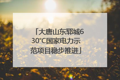 大唐山东郓城630℃国家电力示范项目稳步推进