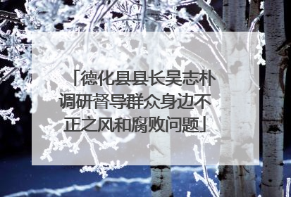 德化县县长吴志朴调研督导群众身边不正之风和腐败问题