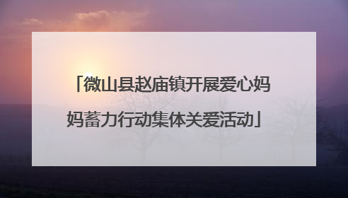 微山县赵庙镇开展爱心妈妈蓄力行动集体关爱活动