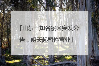 山东一知名景区突发公告：明天起暂停营业