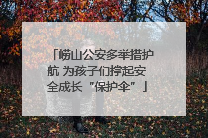 崂山公安多举措护航 为孩子们撑起安全成长“保护伞”