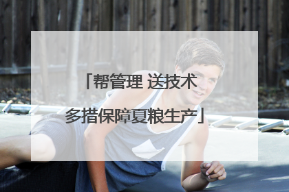 帮管理 送技术 多措保障夏粮生产