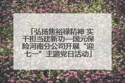 弘扬焦裕禄精神 实干担当建新功—国元保险河南分公司开展“迎七一”主题党日活动