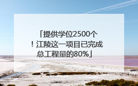 提供学位2500个！江陵这一项目已完成总工程量的80%