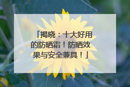 揭晓：十大好用的防晒霜！防晒效果与安全兼具！