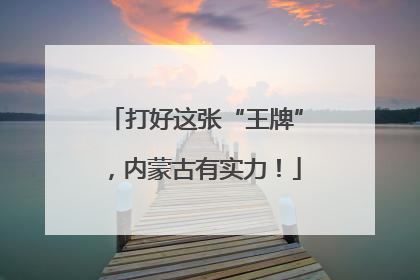 打好这张“王牌”，内蒙古有实力！