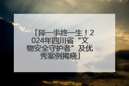 择一事终一生！2024年四川省“文物安全守护者”及优秀案例揭晓