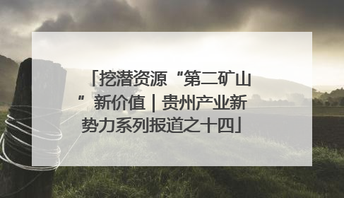 挖潜资源“第二矿山”新价值｜贵州产业新势力系列报道之十四