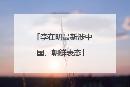 李在明最新涉中国、朝鲜表态