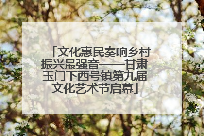 文化惠民奏响乡村振兴最强音——甘肃玉门下西号镇第九届文化艺术节启幕
