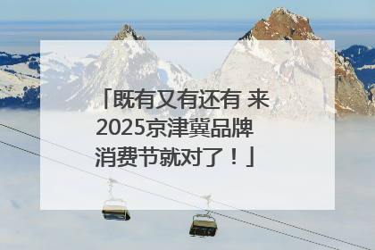 既有又有还有 来2025京津冀品牌消费节就对了！
