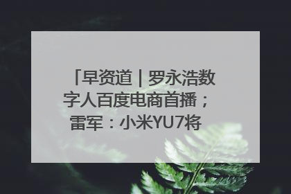 早资道｜罗永浩数字人百度电商首播；雷军：小米YU7将于6月底发布