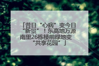 昔日“心病”变今日“新景”！东高地万源南里26栋楼前绿地变“共享花园”