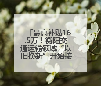 最高补贴16.5万！衡阳交通运输领域“以旧换新”开始接受申请