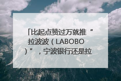 比起点赞过万就推“拉波波（LABOBO）”，宁波银行还是拉业绩吧｜财经辣评