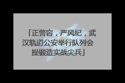 正警容，严风纪，武汉轨道公安举行队列会操锻造实战尖兵
