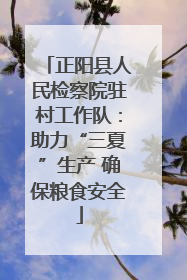 正阳县人民检察院驻村工作队：助力“三夏”生产 确保粮食安全