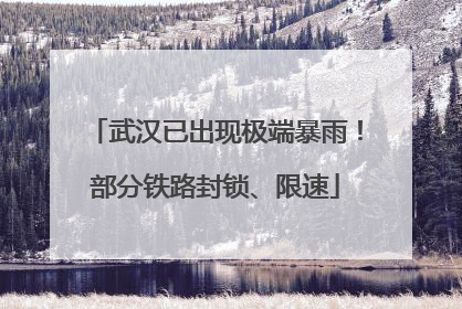 武汉已出现极端暴雨！部分铁路封锁、限速