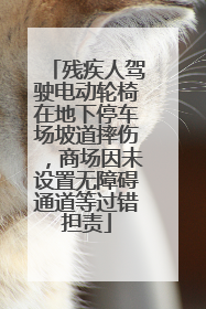 残疾人驾驶电动轮椅在地下停车场坡道摔伤，商场因未设置无障碍通道等过错担责