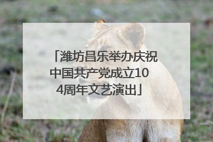 潍坊昌乐举办庆祝中国共产党成立104周年文艺演出