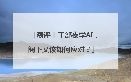 潮评丨干部夜学AI，阁下又该如何应对？