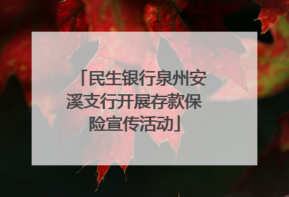 民生银行泉州安溪支行开展存款保险宣传活动