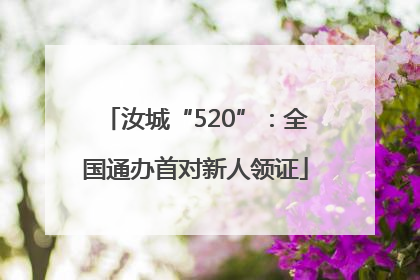 汝城“520”：全国通办首对新人领证