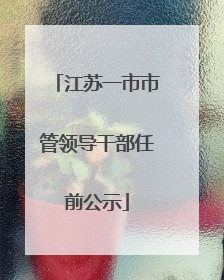 江苏一市市管领导干部任前公示