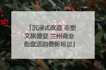 沉浸式改造 重塑文旅盛宴 兰州商业街盘活消费新场景