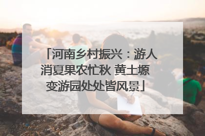 河南乡村振兴：游人消夏果农忙秋 黄土塬变游园处处皆风景