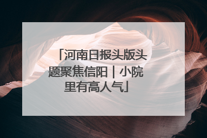 河南日报头版头题聚焦信阳｜小院里有高人气