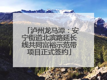 泸州龙马潭：安宁街道北滨路延长线共同富裕示范带项目正式签约