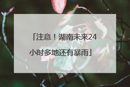 注意！湖南未来24小时多地还有暴雨