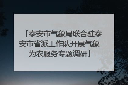 泰安市气象局联合驻泰安市省派工作队开展气象为农服务专题调研