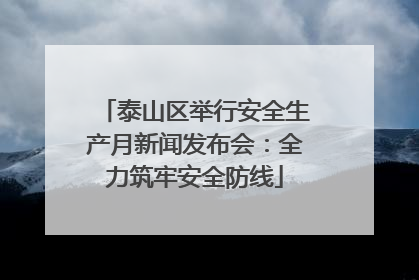 泰山区举行安全生产月新闻发布会：全力筑牢安全防线
