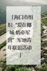 海口市组织“爱在椰城 情牵军营”军地青年联谊活动