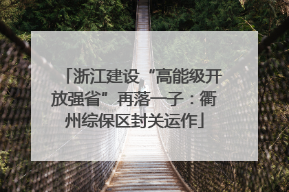 浙江建设“高能级开放强省”再落一子：衢州综保区封关运作