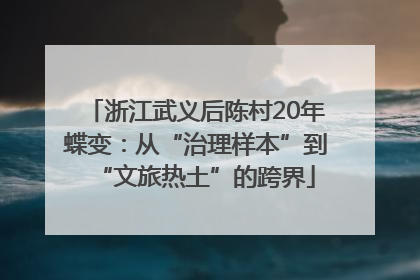 浙江武义后陈村20年蝶变：从“治理样本”到“文旅热土”的跨界