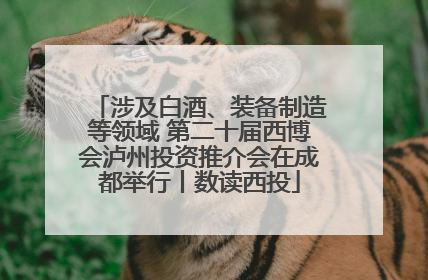 涉及白酒、装备制造等领域 第二十届西博会泸州投资推介会在成都举行丨数读西投